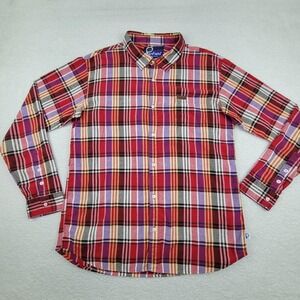 Penfield Shirt Mens XL Red Purple Yellow Plaid Button Down Casual Cotton